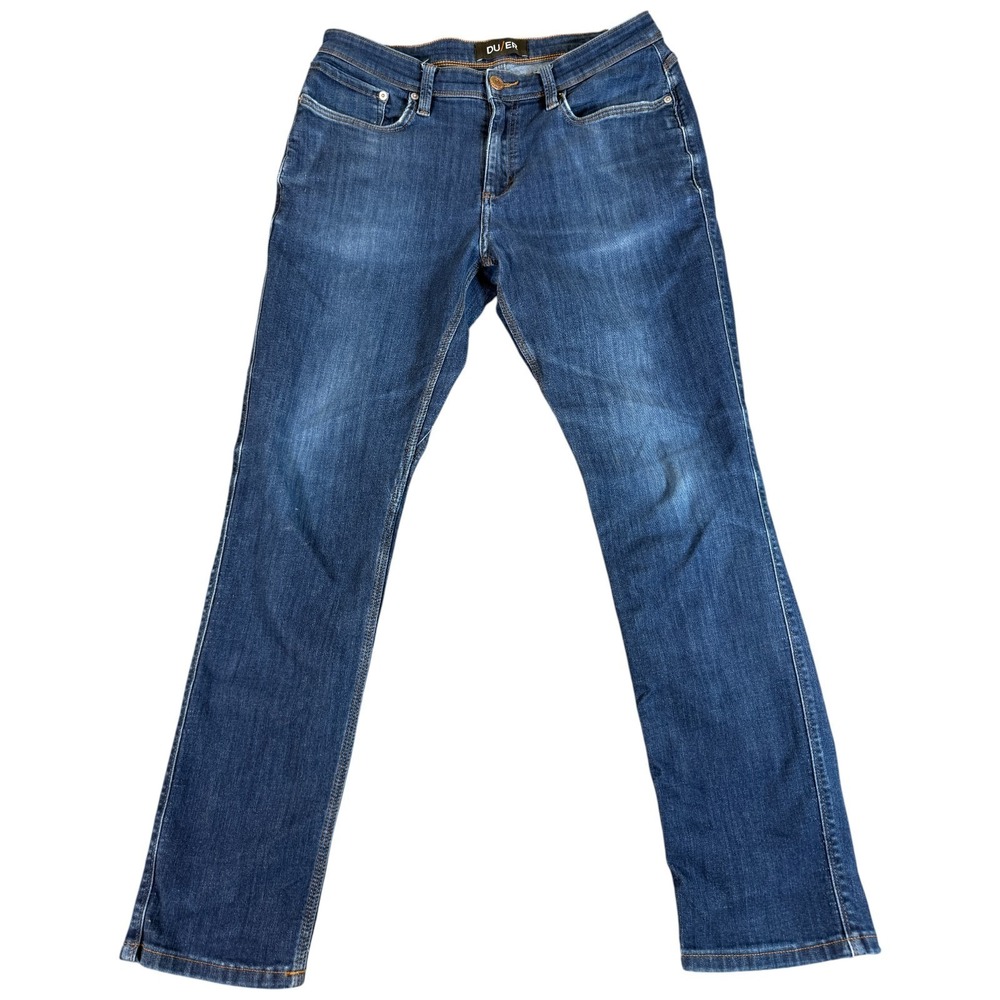 DU/ER Performance Slim Jeans Men 34x32 (33x31.5) Blue Denim Cotton Straight Leg